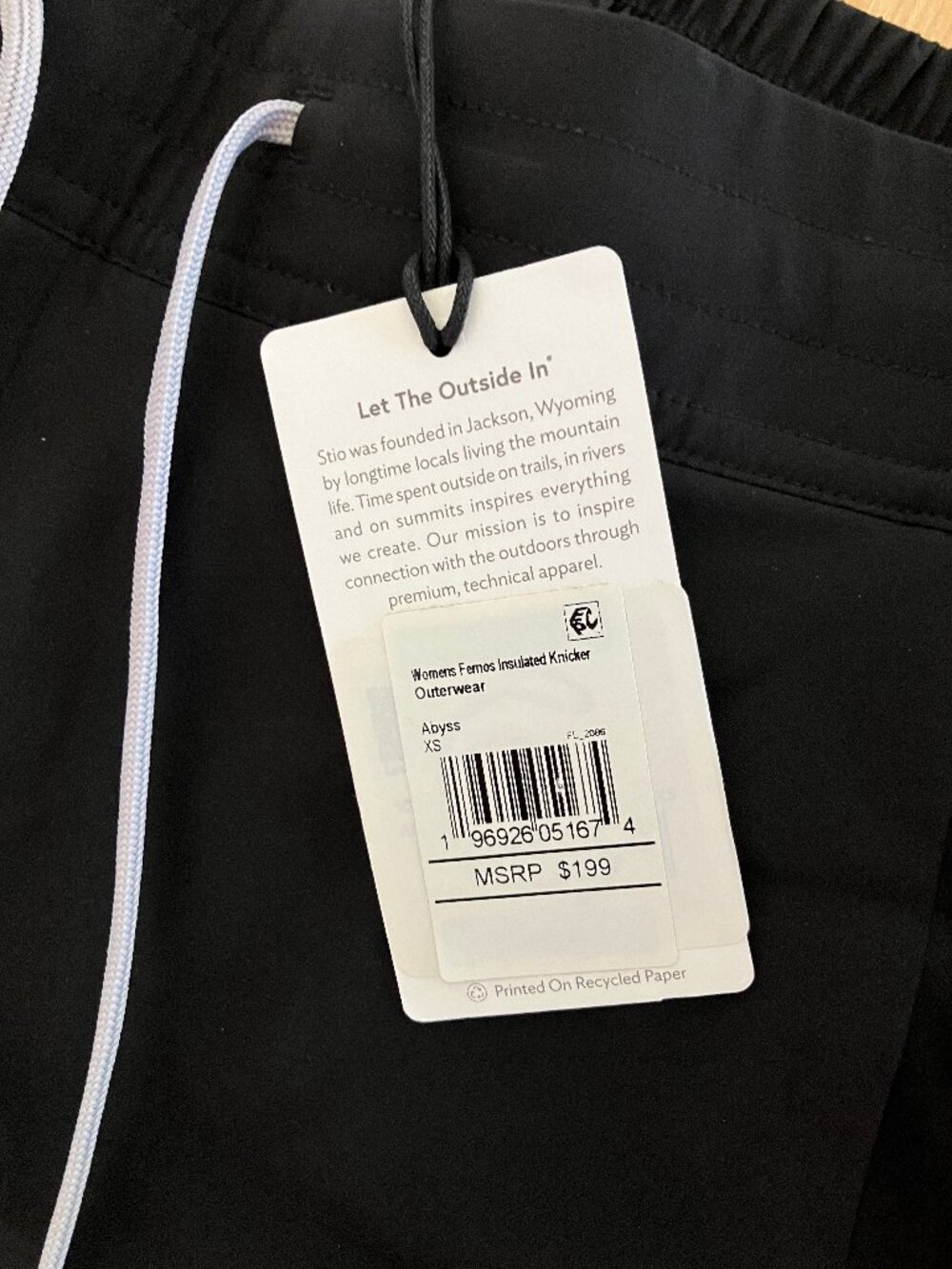 Stio Women's Fernos Insulated Knicker Abyss Black Size XS NWT $199 MSRP - Picture 7 of 13